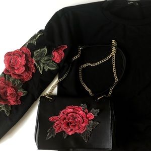 Rose Sweater with matching Purse